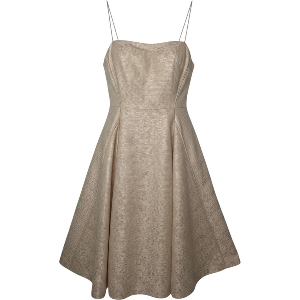 CICI Luxury Chic Champagne Maxi Formal Dress Textured Shimmery Finish Ballgown-L